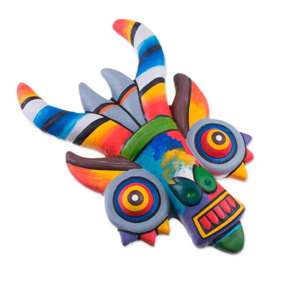 NOVICA - Rainbow Dragon Hand Painted Ceramic Wall Mask