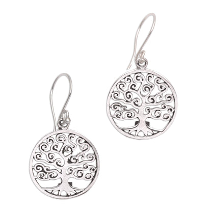 Tree of Dreams Sterling Silver Dangle Earrings