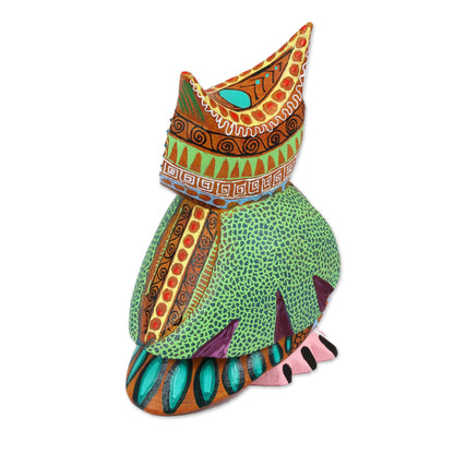 Dream Vision Hand-Carved Copal Wood Owl Alebrije Sculpture from Mexico