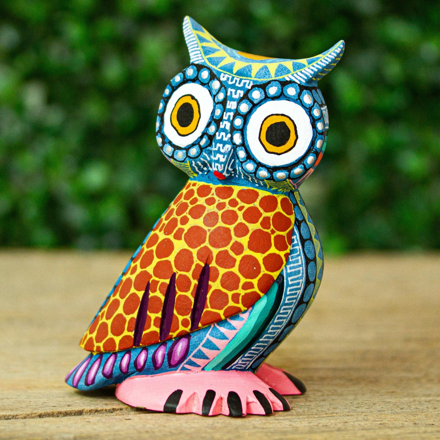 Owl Delight Handcrafted Copal Wood Alebrije Owl Figurine from Mexico