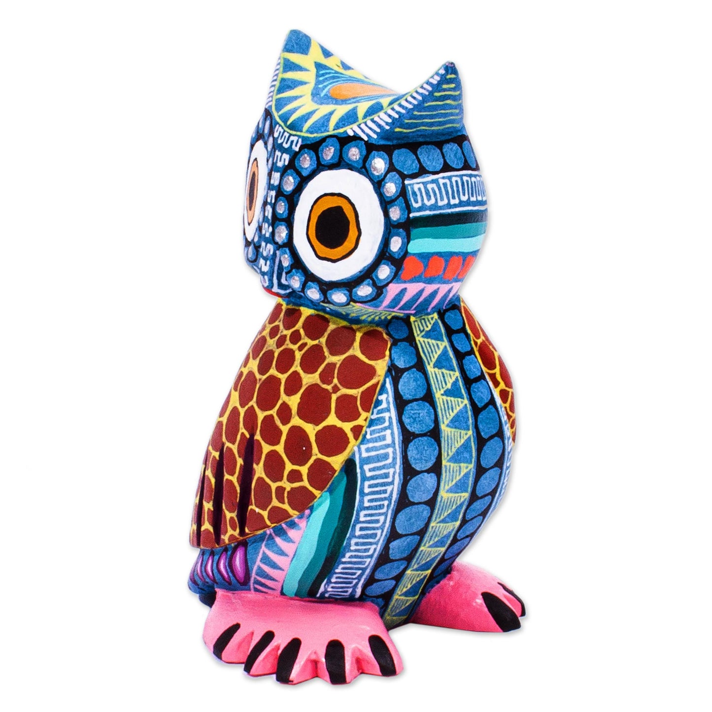 Owl Delight Handcrafted Copal Wood Alebrije Owl Figurine from Mexico