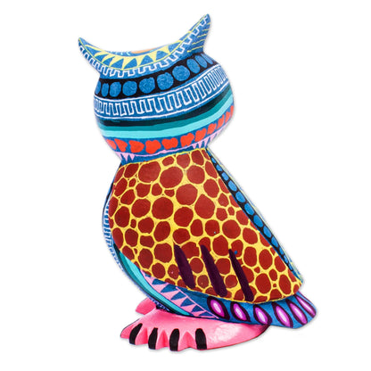 Owl Delight Handcrafted Copal Wood Alebrije Owl Figurine from Mexico