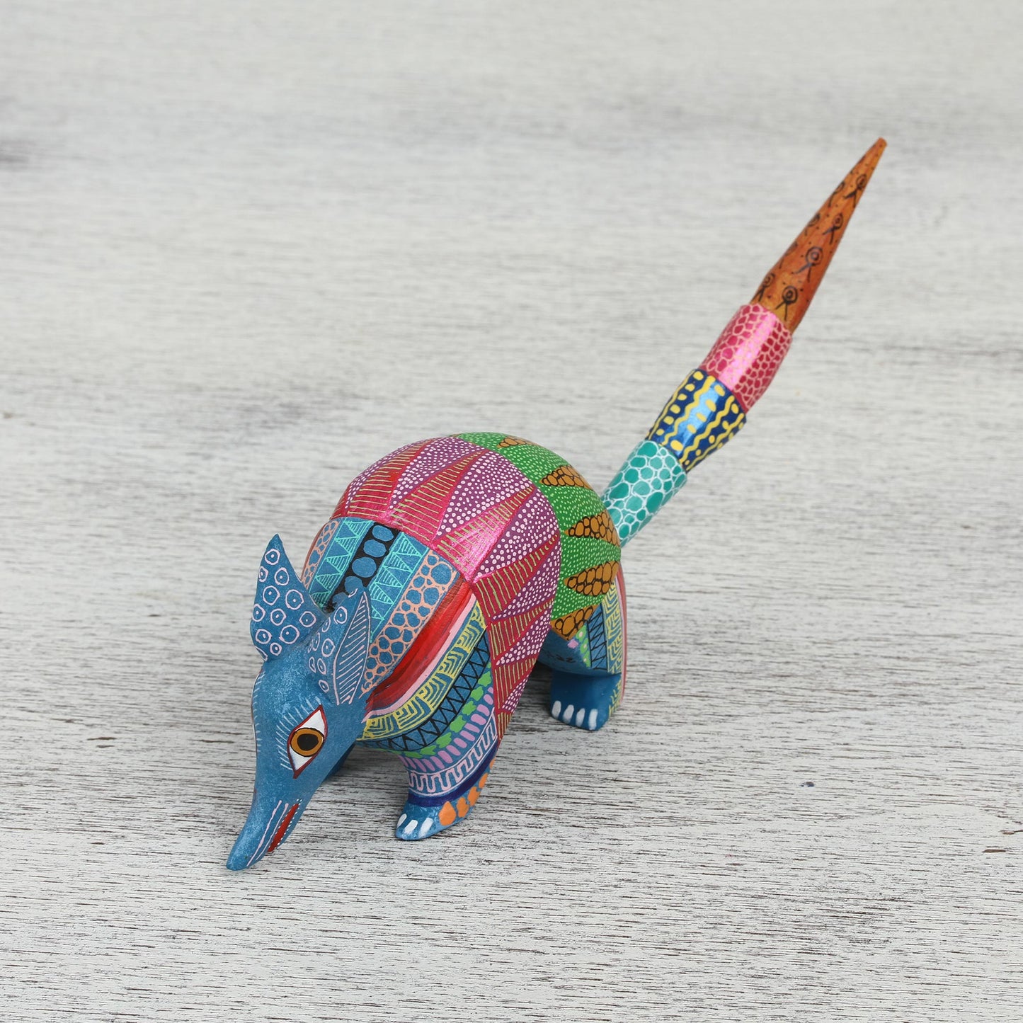 Armadillo Delight Handcrafted Copal Wood Alebrije Armadillo Figurine