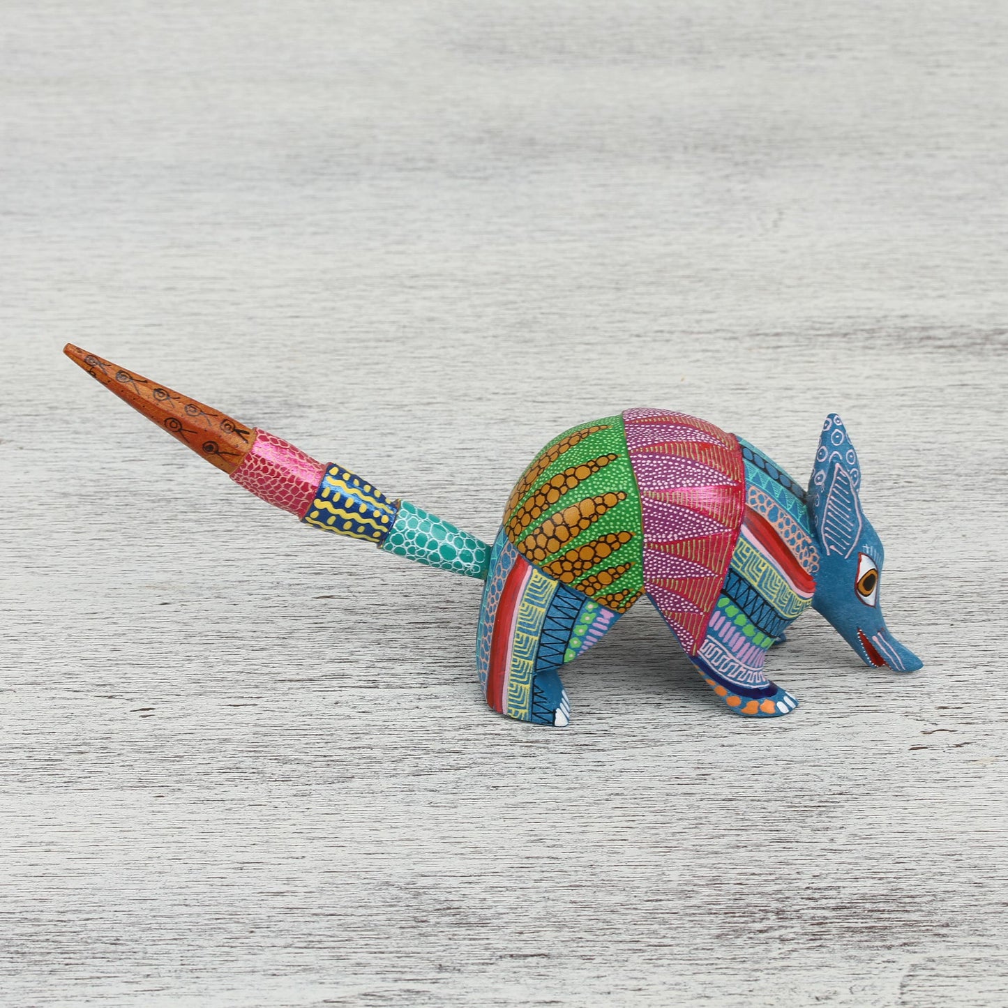 Armadillo Delight Handcrafted Copal Wood Alebrije Armadillo Figurine