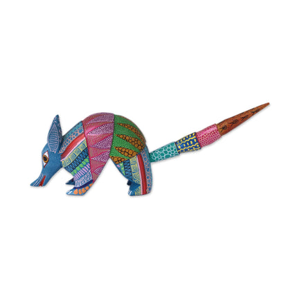 Armadillo Delight Handcrafted Copal Wood Alebrije Armadillo Figurine