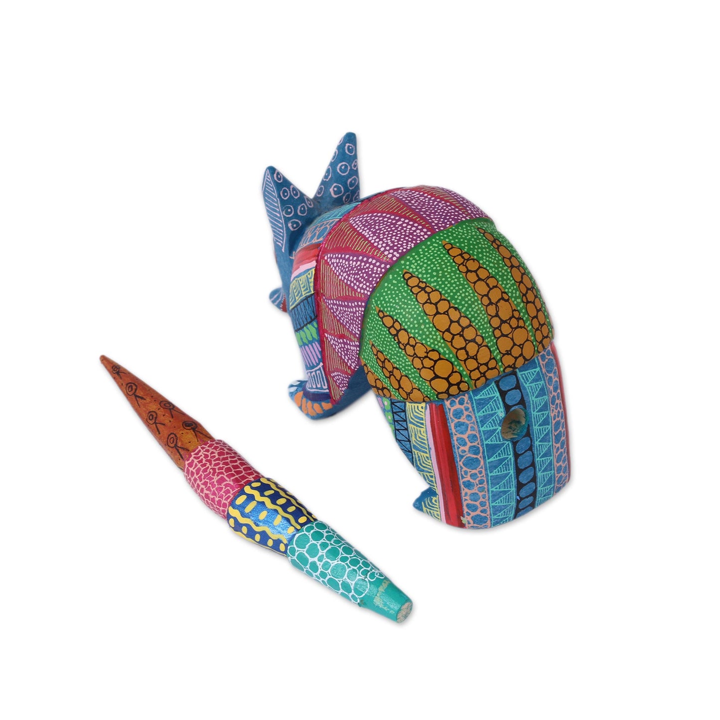 Armadillo Delight Handcrafted Copal Wood Alebrije Armadillo Figurine