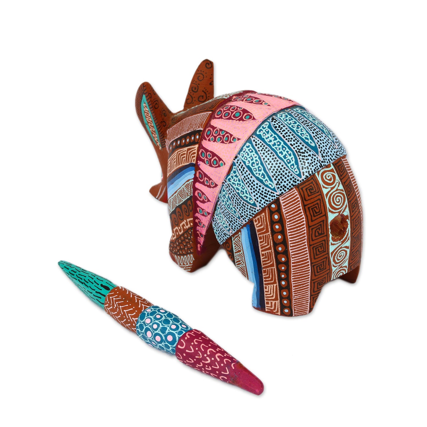 Enchanting Armadillo Handcrafted Copal Wood Alebrije Armadillo Figurine