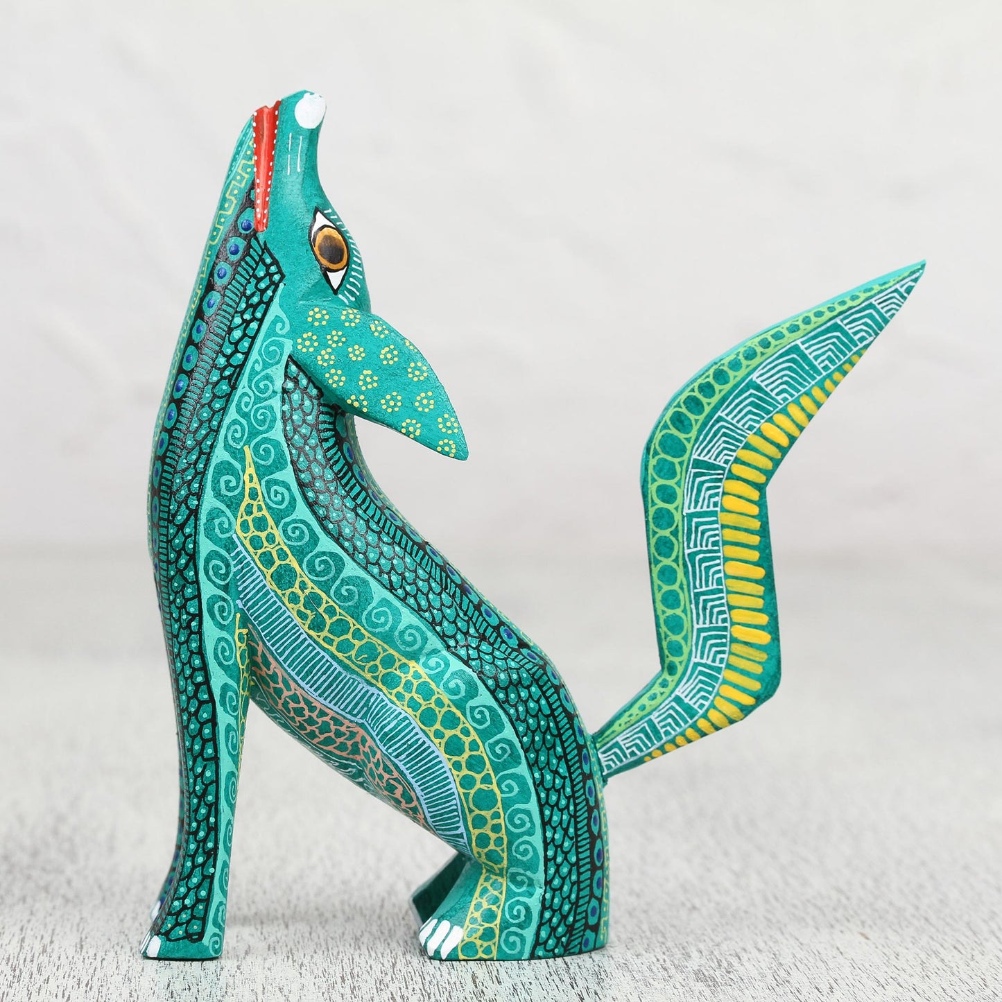 Coyote Delight Handcrafted Copal Wood Coyote Alebrije Figurine