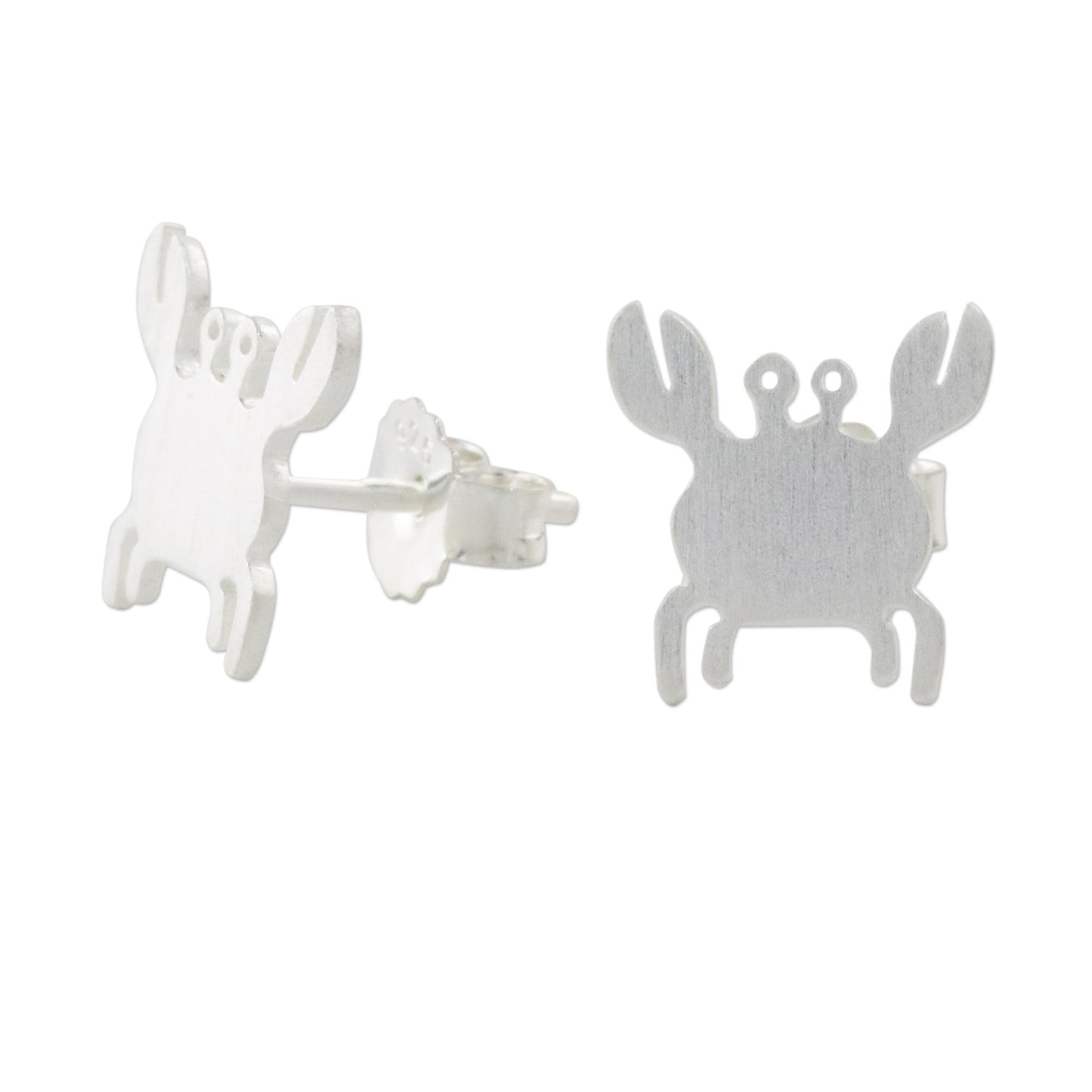 Little Crab Sterling Silver Crab Stud Earrings Handmade in Thailand