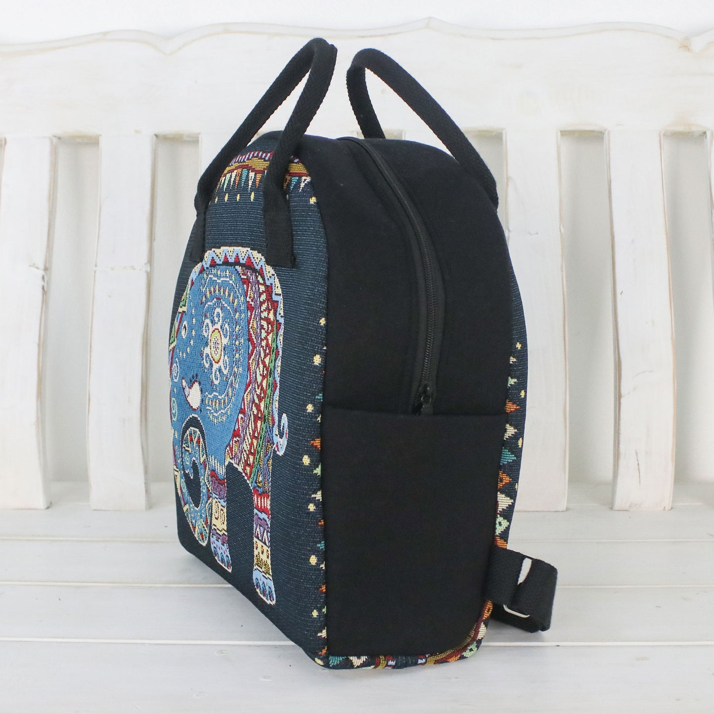 Northern Elephant Multicolor Cotton Backpack