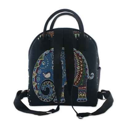 Northern Elephant Multicolor Cotton Backpack