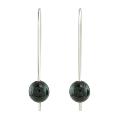 Dark Green Chimera Beauty Dark Green Jade Drop Earrings from Guatemala