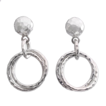 Glistening Hoops Sterling Silver Earrings