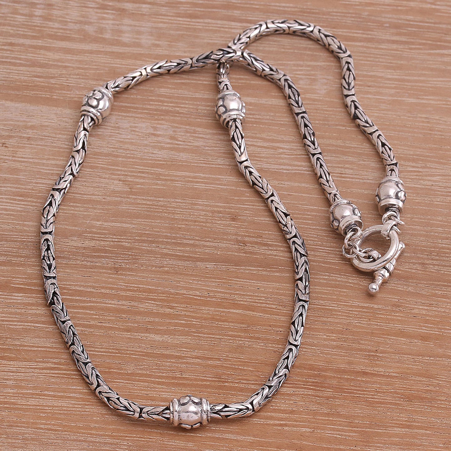 Floral Borobudur Silver Necklace