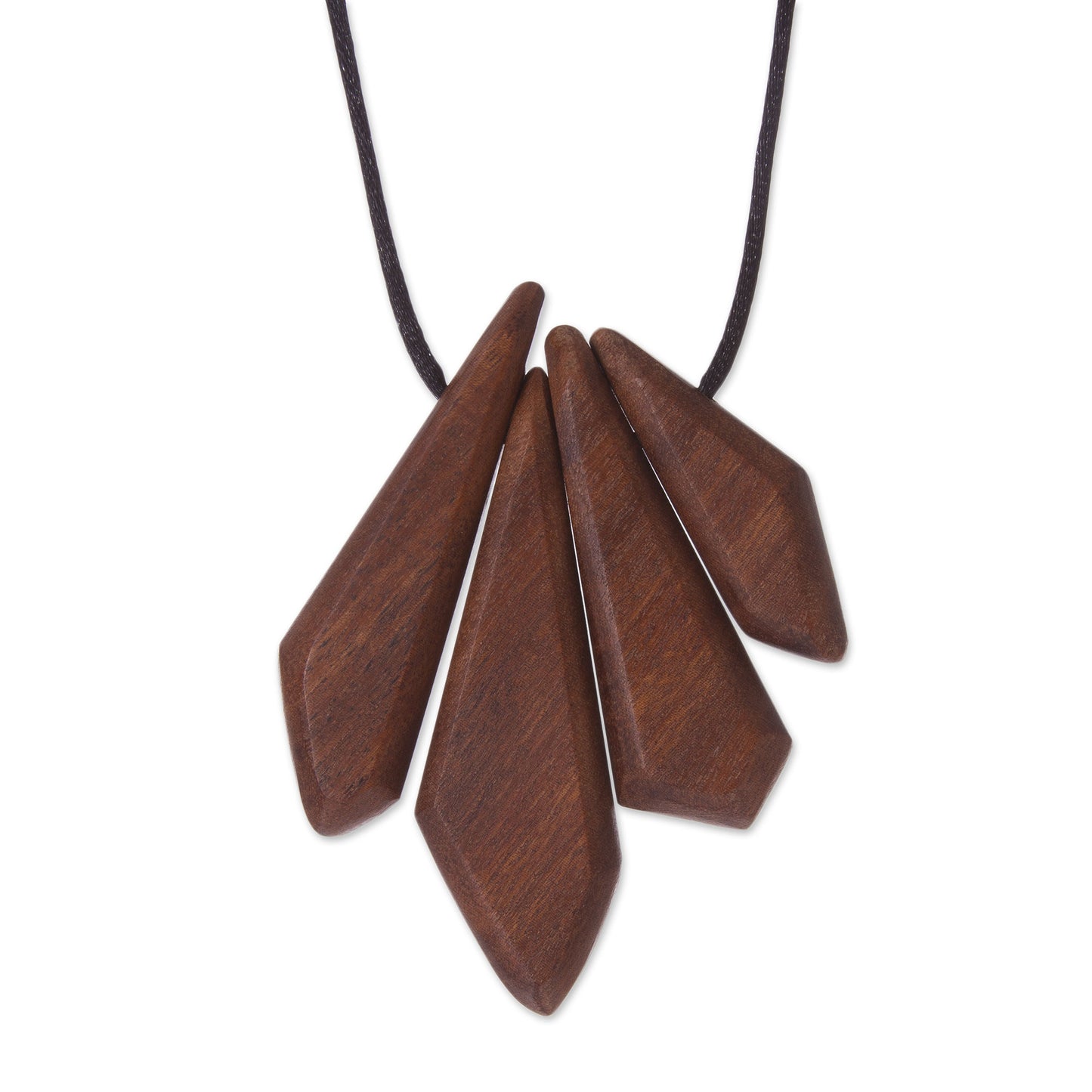 Prelude Artisan Made Recycled Wood Pendant Necklace from Peru