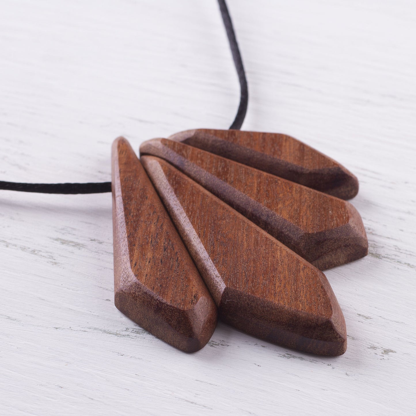 Prelude Artisan Made Recycled Wood Pendant Necklace from Peru