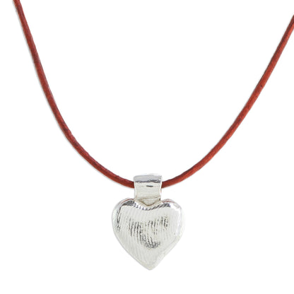 Signal of Love Fine Silver Heart Pendant Necklace from Guatemala