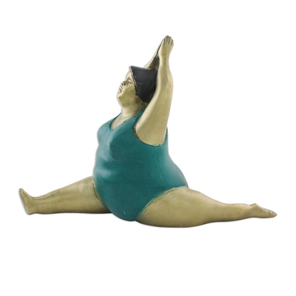 Monkey Pose Brass Monkey Pose Yoga Figurine from Thailand