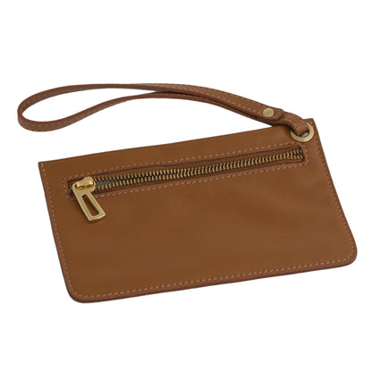 Sepia Sophistication Handcrafted Sepia Leather Wristlet from Brazil