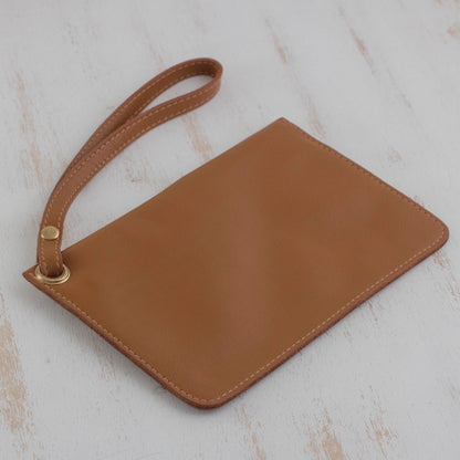 Sepia Sophistication Handcrafted Sepia Leather Wristlet from Brazil