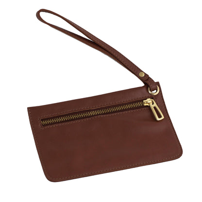 Chestnut Sophistication Handcrafted Leather Wristlet in Chestnut from Brazil