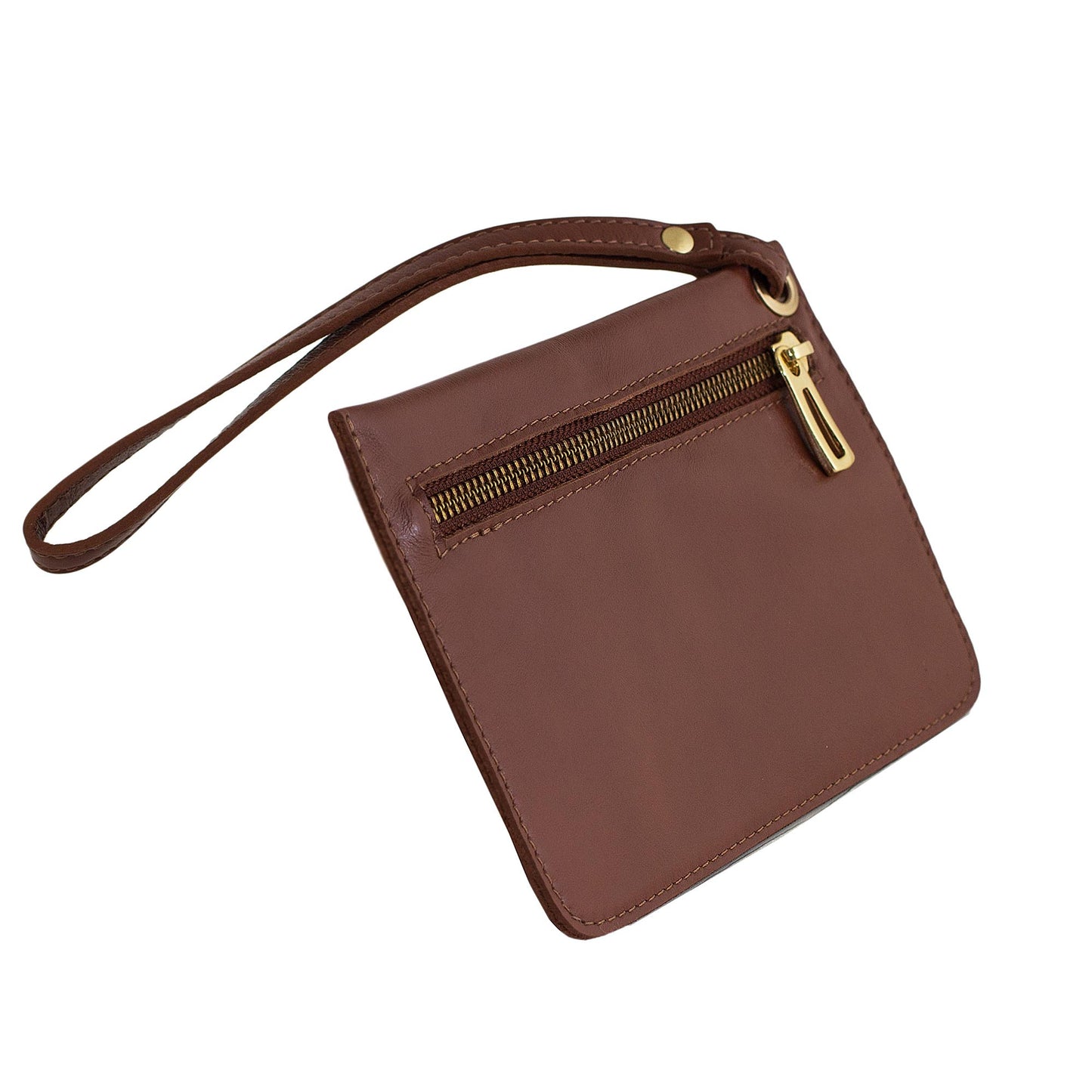 Chestnut Sophistication Handcrafted Leather Wristlet in Chestnut from Brazil