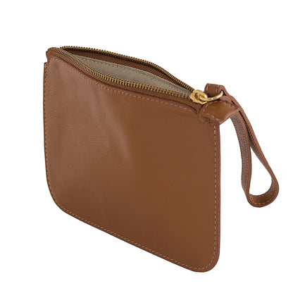 Well Spent in Sepia Handmade Brazilian Leather Wristlet in Sepia Brown