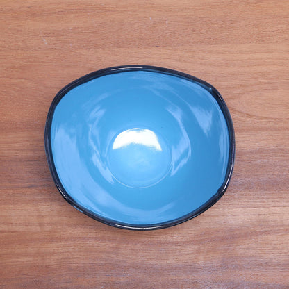 Blue Wave Handcrafted Blue Ceramic Bowl from Indonesia