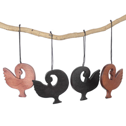 Learn from History Handcrafted Ebony Wood Sankofa Ornaments (Set of 4)