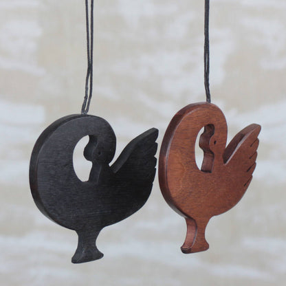 Learn from History Handcrafted Ebony Wood Sankofa Ornaments (Set of 4)