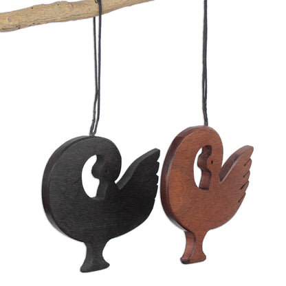 Learn from History Handcrafted Ebony Wood Sankofa Ornaments (Set of 4)