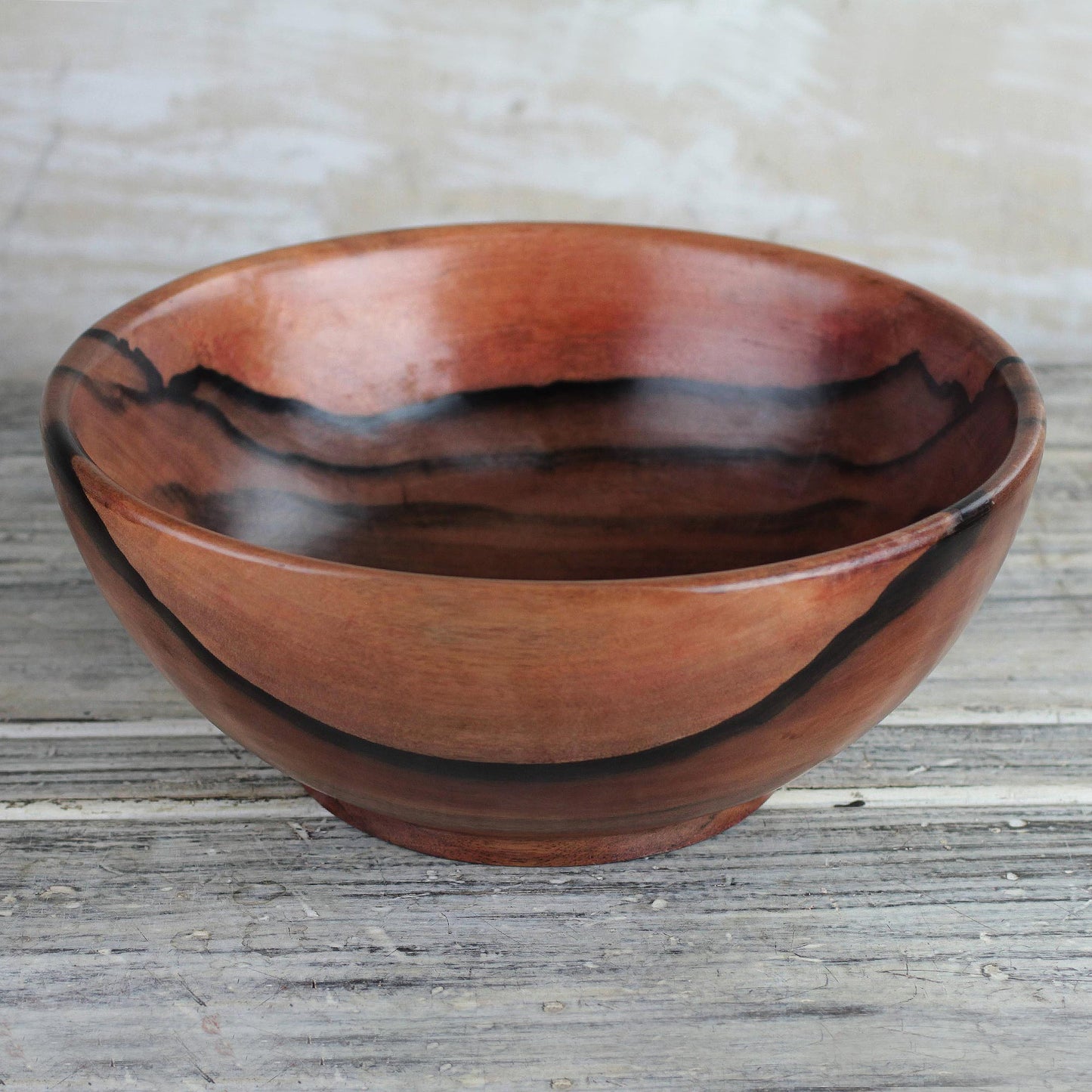 Nature's Richness Hand-Carved Polished Ebony Wood Decorative Bowl