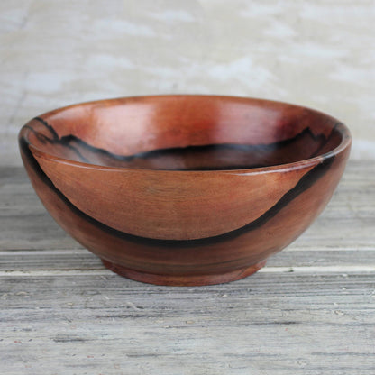 Nature's Richness Hand-Carved Polished Ebony Wood Decorative Bowl