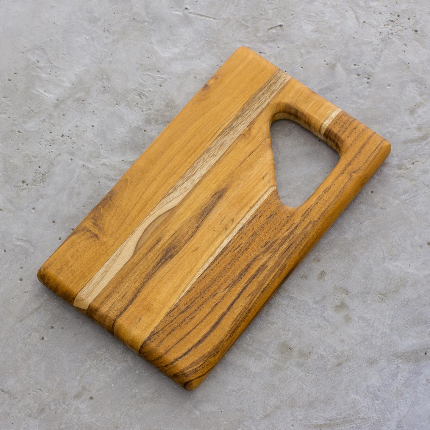Sophisticated Bartender Teak Wood Cutting Board with a Handle from Guatemala