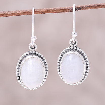 Magic Mist Starling Silver Rainbow Moonstone Magic Mist Dangle Earrings