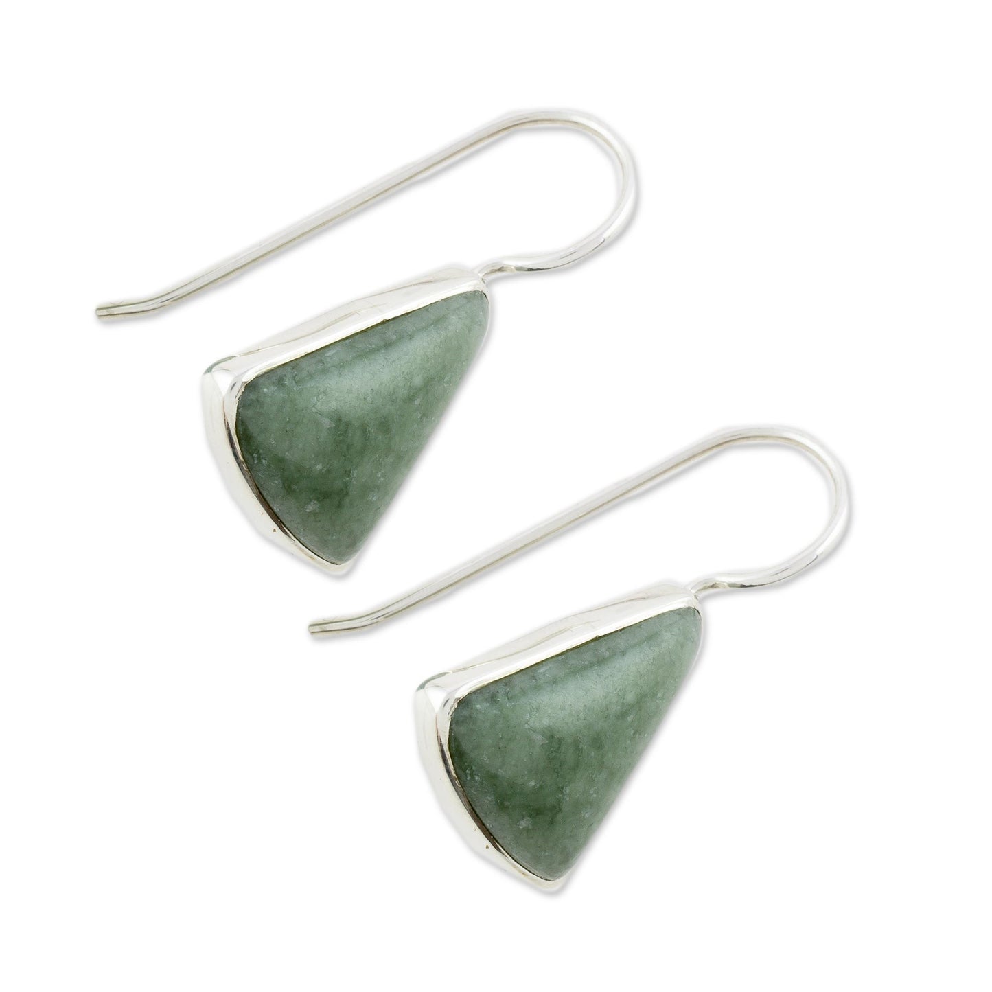 Apple Green Mayan Triangles Apple Green Triangular Jade Earrings from Guatemala