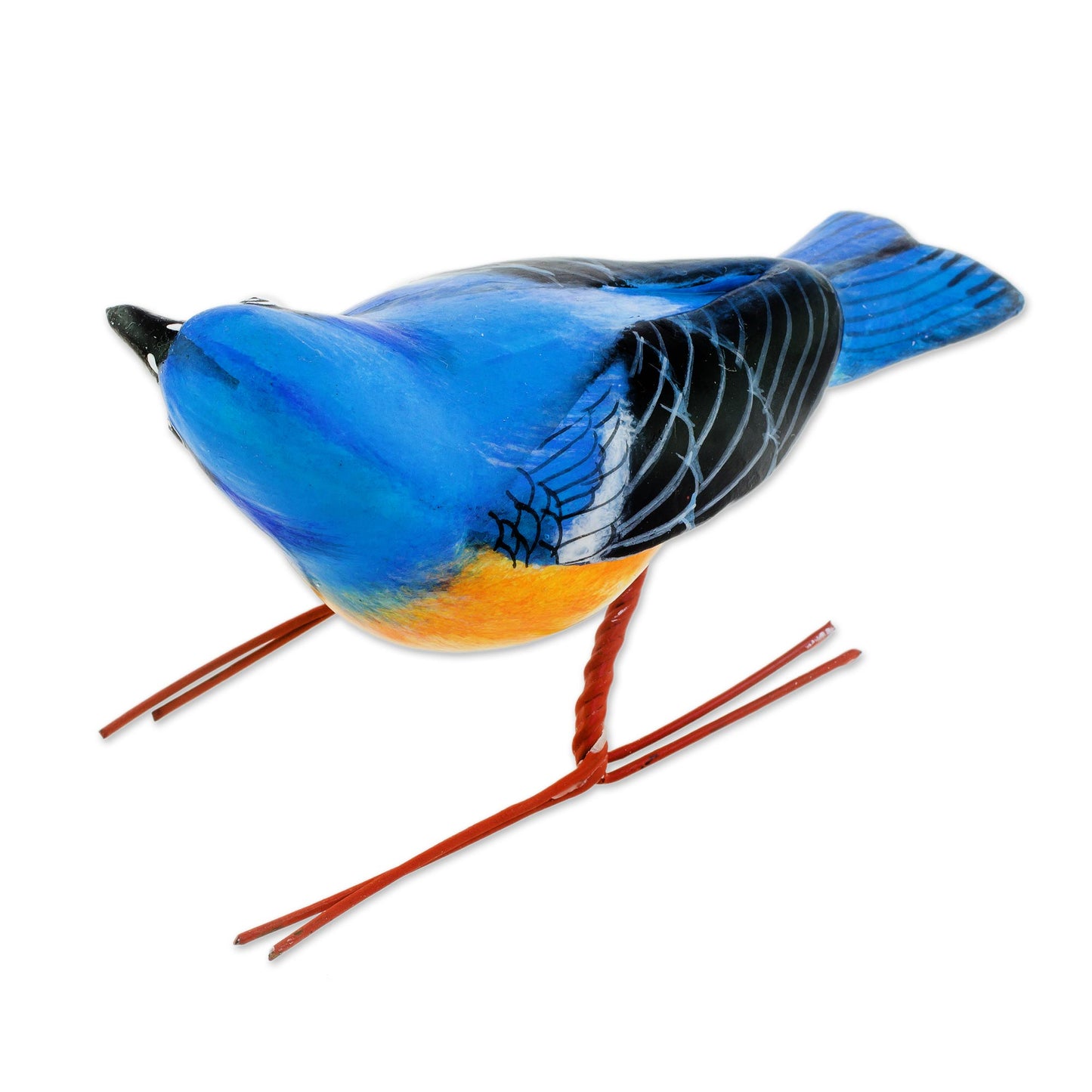 Lazuli Bunting Ceramic Figurine of a Lazuli Bunting Bird from Guatemala