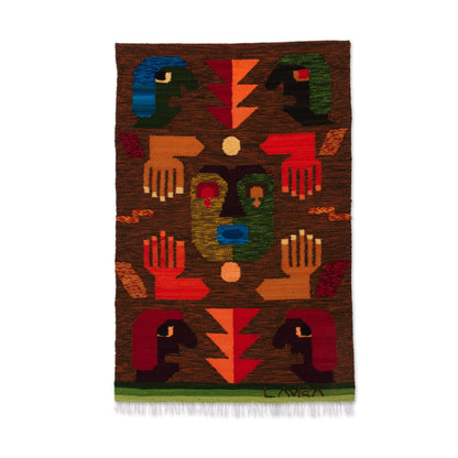 Hands of the Spirit Hand Woven Wool Tapestry from Peru