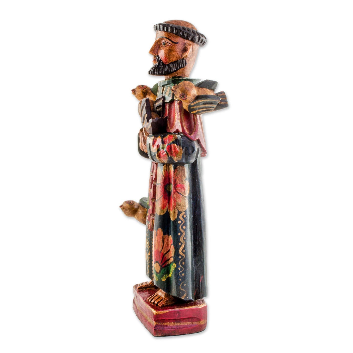 Beloved Saint Hand Painted Pinewood Saint Francis Sculpture