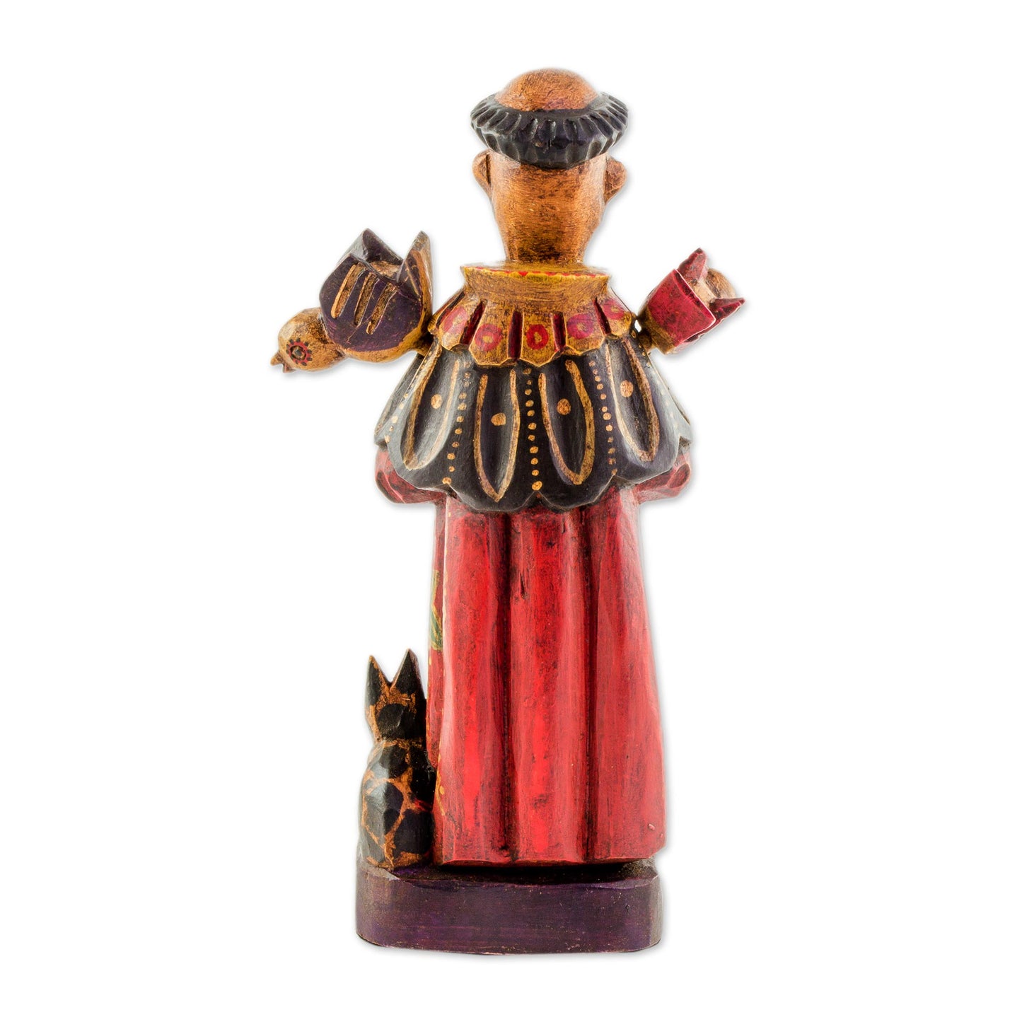 Faithful Saint Hand Painted Pinewood Saint Francis Statuette