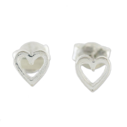 Take My Heart High-Polish Sterling Silver Heart Stud Earrings