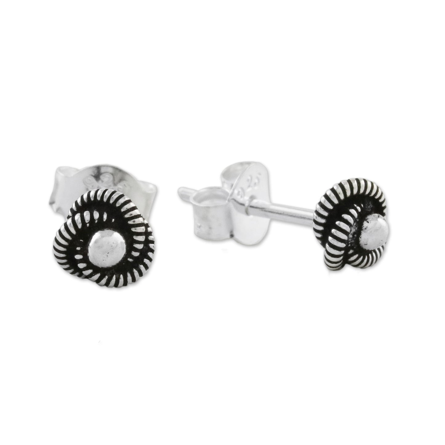 Rope Cyclones Spiral Motif Sterling Silver Stud Earrings from Thailand