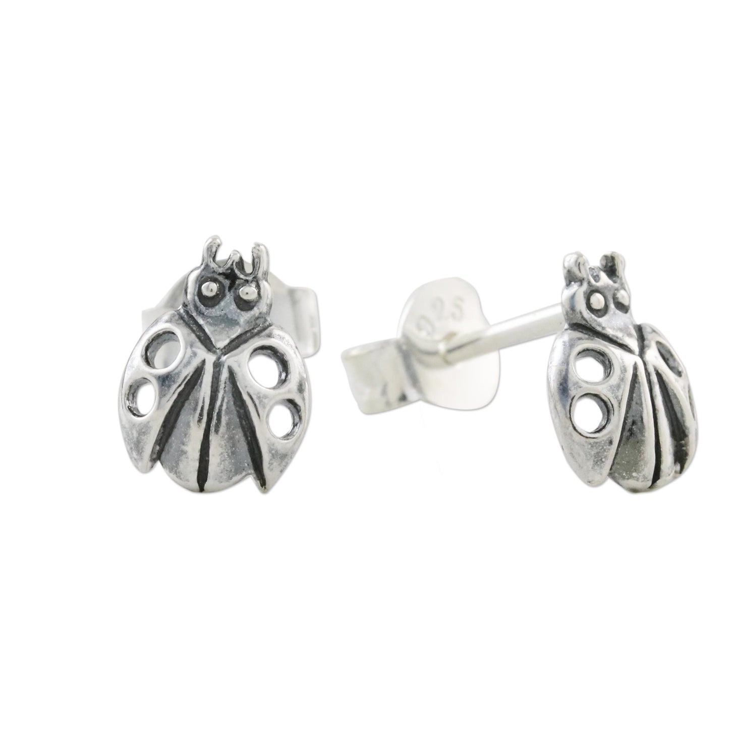 Delightful Ladybugs Sterling Silver Ladybug Stud Earrings from Thailand