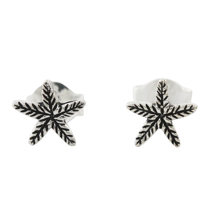 Starfish Charm Sterling Silver Starfish Stud Earrings from Thailand