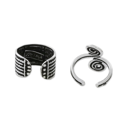 Spiritual Spiral Spiral Motif Sterling Silver Ear Cuffs from Thailand