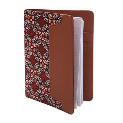 Orderly Garden Faux Leather and Cotton Diamond and Circle Motif Planner
