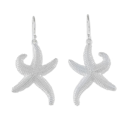 Dancing Starfish Sterling Silver Starfish Dangle Earrings from Thailand