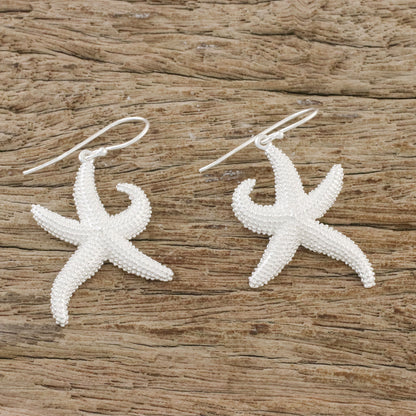 Dancing Starfish Sterling Silver Starfish Dangle Earrings from Thailand