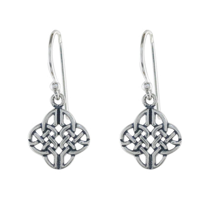 Celtic Style Celtic Knot Sterling Silver Dangle Earrings from Thailand