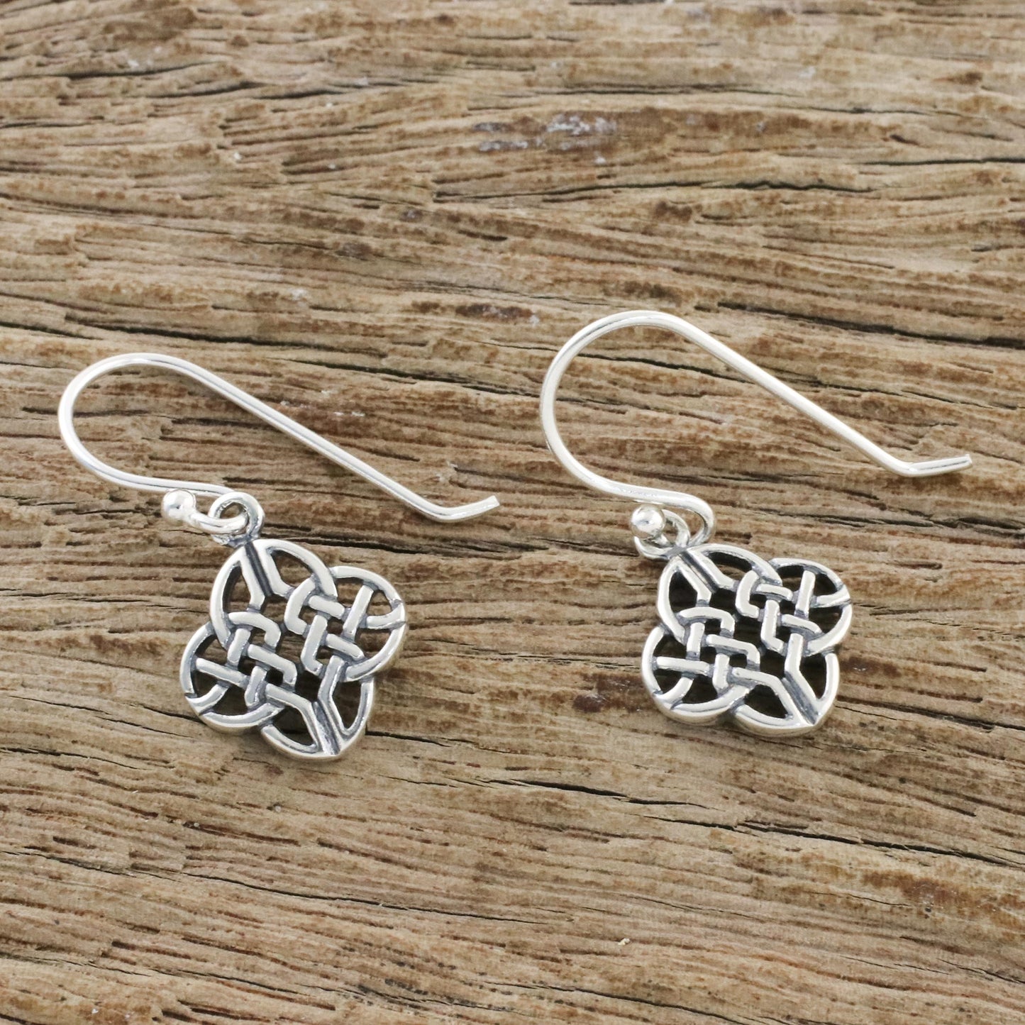 Celtic Style Celtic Knot Sterling Silver Dangle Earrings from Thailand